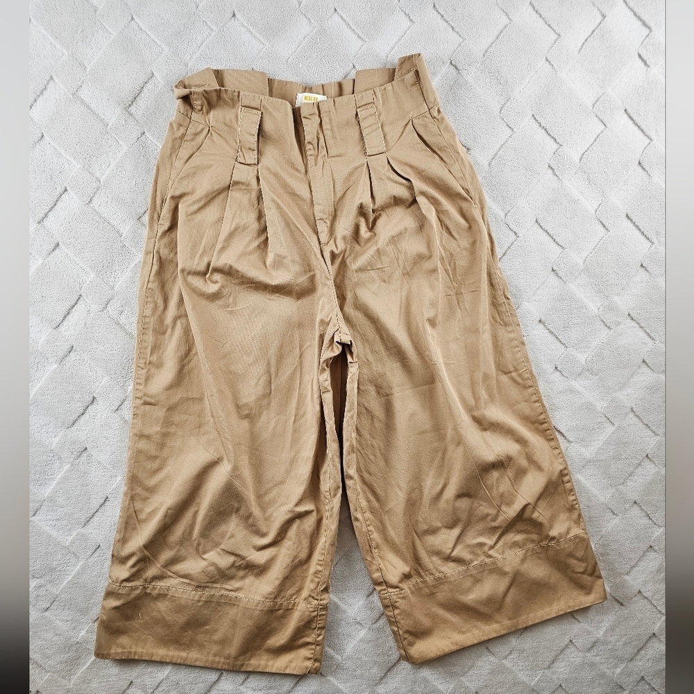 Maeve by Anthropologie High Rise Culottes Womens 12 Pleated Tan
